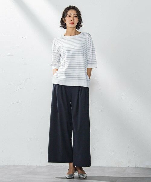 la.f...(大きいサイズ) / ラ・エフ(おおきいサイズ) ニット・セーター | 【大きいサイズ】Tシャツ風ボーダーニットプルオーバー≪手洗い可能≫ | 詳細20