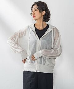 la.f...(大きいサイズ) / ラ・エフ(おおきいサイズ) ニット・セーター | 【大きいサイズ】シアーラメニットパーカー≪手洗い可能≫