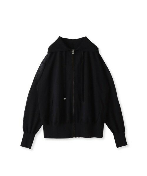 la.f...(大きいサイズ) / ラ・エフ(おおきいサイズ) ニット・セーター | 【大きいサイズ】シアーラメニットパーカー≪手洗い可能≫ | 詳細6