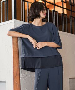 la.f...(大きいサイズ) / ラ・エフ(おおきいサイズ) シャツ・ブラウス | 【大きいサイズ】【旅楽シリーズ】”シワレス”Tブラウス≪洗濯機で洗える≫