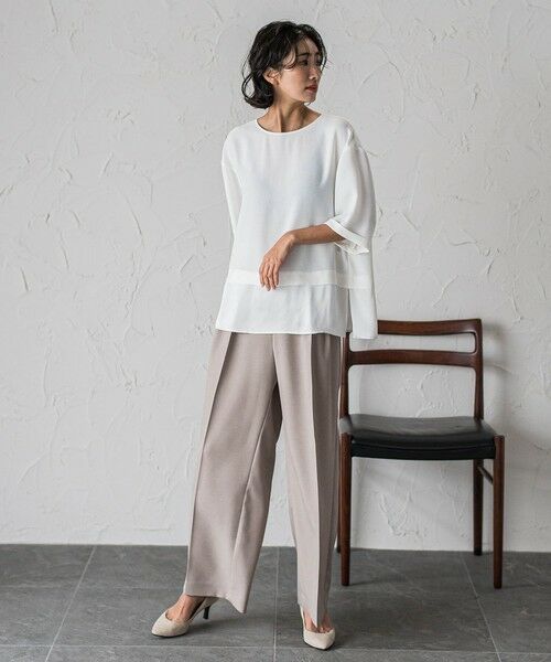 la.f...(大きいサイズ) / ラ・エフ(おおきいサイズ) シャツ・ブラウス | 【大きいサイズ】【旅楽シリーズ】”シワレス”Tブラウス≪洗濯機で洗える≫ | 詳細3