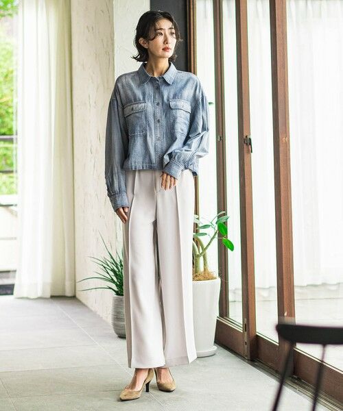 la.f...(大きいサイズ) / ラ・エフ(おおきいサイズ) シャツ・ブラウス | 【大きいサイズ】【biyori】ショート丈デニムシャツ≪手洗い可能≫ | 詳細17