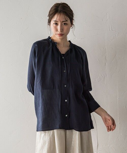 la.f...(大きいサイズ) / ラ・エフ(おおきいサイズ) シャツ・ブラウス | 【大きいサイズ】【biyori】ラミーブラウス≪洗濯機で洗える≫ | 詳細1