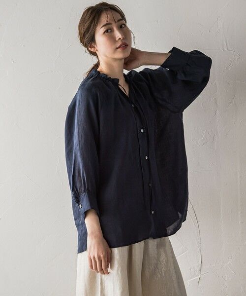 la.f...(大きいサイズ) / ラ・エフ(おおきいサイズ) シャツ・ブラウス | 【大きいサイズ】【biyori】ラミーブラウス≪洗濯機で洗える≫ | 詳細2