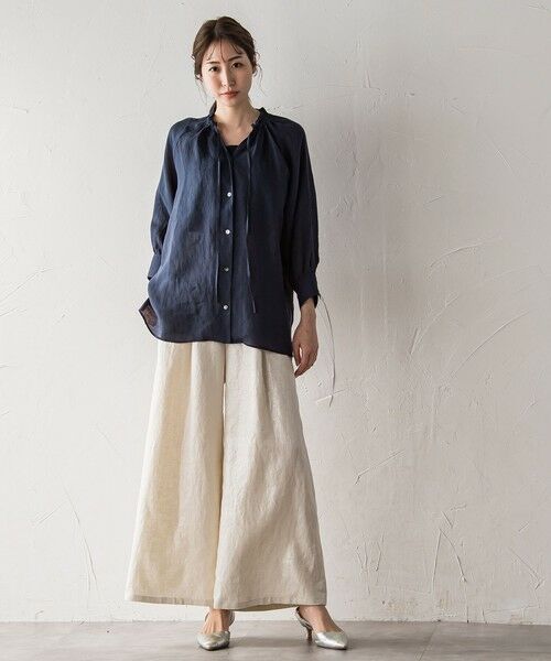 la.f...(大きいサイズ) / ラ・エフ(おおきいサイズ) シャツ・ブラウス | 【大きいサイズ】【biyori】ラミーブラウス≪洗濯機で洗える≫ | 詳細5