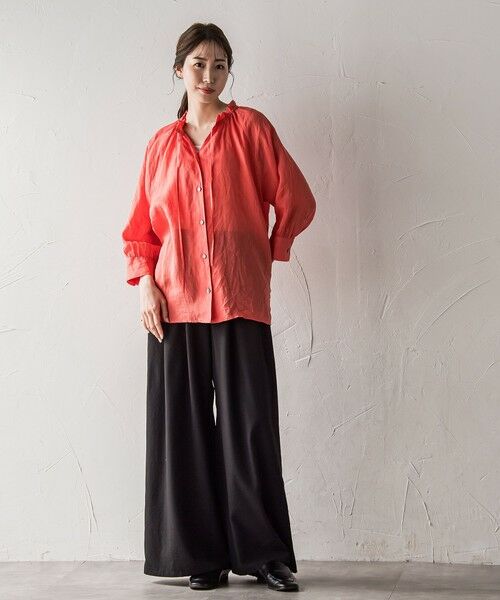 la.f...(大きいサイズ) / ラ・エフ(おおきいサイズ) シャツ・ブラウス | 【大きいサイズ】【biyori】ラミーブラウス≪洗濯機で洗える≫ | 詳細28