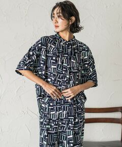 la.f...(大きいサイズ) / ラ・エフ(おおきいサイズ) シャツ・ブラウス | 【大きいサイズ】幾何柄ブラウス≪洗濯機で洗える≫