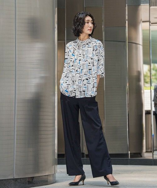 la.f...(大きいサイズ) / ラ・エフ(おおきいサイズ) シャツ・ブラウス | 【大きいサイズ】幾何柄ブラウス≪洗濯機で洗える≫ | 詳細6