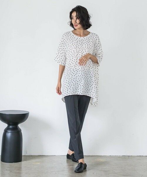 la.f...(大きいサイズ) / ラ・エフ(おおきいサイズ) シャツ・ブラウス | 【大きいサイズ】【biyori】""着心地さらっと""半袖万能フレアチュニック≪洗濯機で洗える≫ | 詳細8