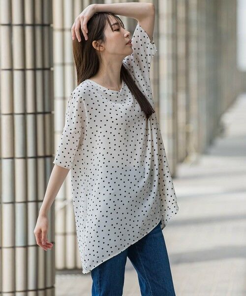 la.f...(大きいサイズ) / ラ・エフ(おおきいサイズ) シャツ・ブラウス | 【大きいサイズ】【biyori】""着心地さらっと""半袖万能フレアチュニック≪洗濯機で洗える≫ | 詳細12