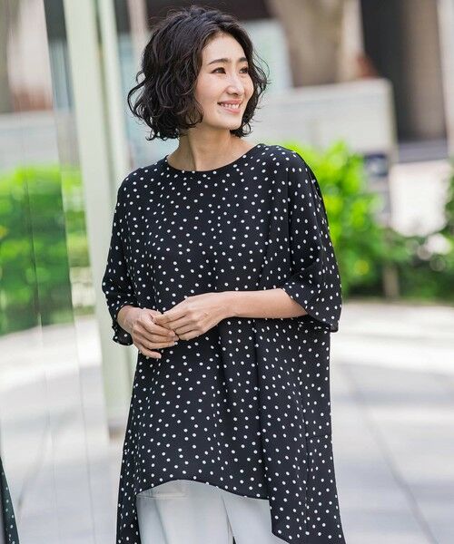 la.f...(大きいサイズ) / ラ・エフ(おおきいサイズ) シャツ・ブラウス | 【大きいサイズ】【biyori】""着心地さらっと""半袖万能フレアチュニック≪洗濯機で洗える≫ | 詳細18