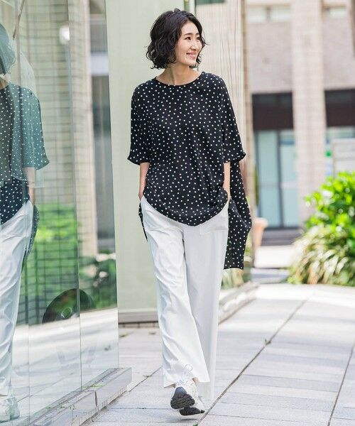 la.f...(大きいサイズ) / ラ・エフ(おおきいサイズ) シャツ・ブラウス | 【大きいサイズ】【biyori】""着心地さらっと""半袖万能フレアチュニック≪洗濯機で洗える≫ | 詳細22