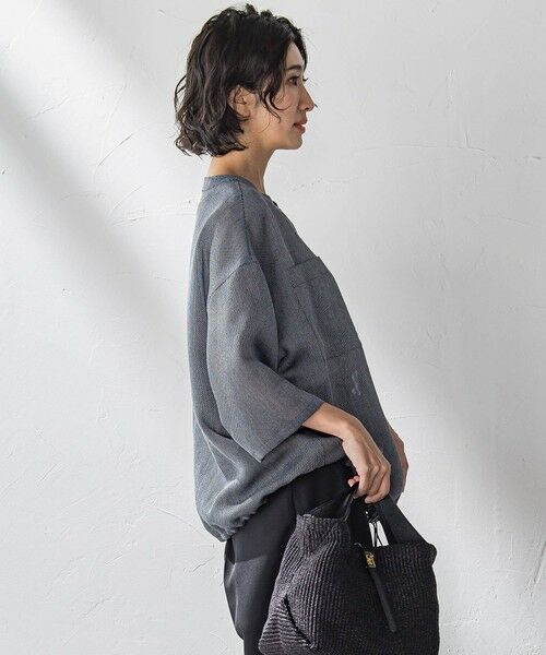 la.f...(大きいサイズ) / ラ・エフ(おおきいサイズ) テーラードジャケット | 【大きいサイズ】シャンブレーメッシュブルゾン≪手洗い可能≫ | 詳細2