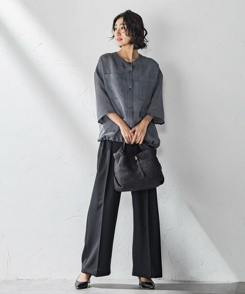 la.f...(大きいサイズ) / ラ・エフ(おおきいサイズ) テーラードジャケット | 【大きいサイズ】シャンブレーメッシュブルゾン≪手洗い可能≫ | 詳細4