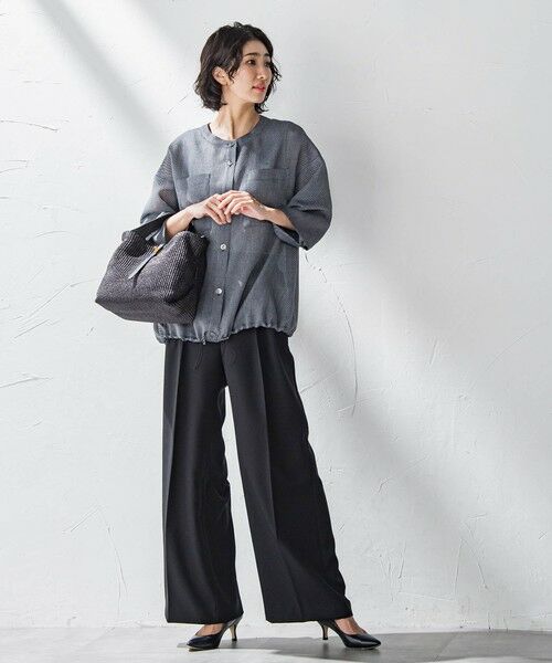 la.f...(大きいサイズ) / ラ・エフ(おおきいサイズ) テーラードジャケット | 【大きいサイズ】シャンブレーメッシュブルゾン≪手洗い可能≫ | 詳細7