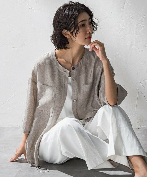 la.f...(大きいサイズ) / ラ・エフ(おおきいサイズ) テーラードジャケット | 【大きいサイズ】シャンブレーメッシュブルゾン≪手洗い可能≫ | 詳細23