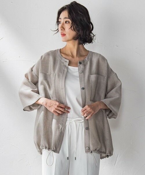 la.f...(大きいサイズ) / ラ・エフ(おおきいサイズ) テーラードジャケット | 【大きいサイズ】シャンブレーメッシュブルゾン≪手洗い可能≫ | 詳細16