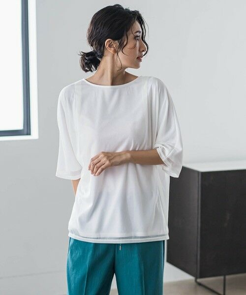 la.f...(大きいサイズ) / ラ・エフ(おおきいサイズ) カットソー | 【大きいサイズ】トリコットシフォンカットソー≪洗濯機で洗える≫ | 詳細1