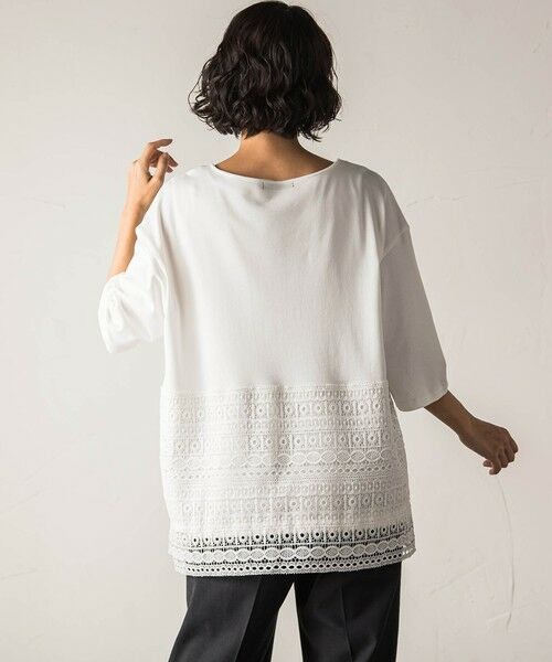 la.f...(大きいサイズ) / ラ・エフ(おおきいサイズ) カットソー | 【大きいサイズ】【biyori】""裾に咲くレース""日常がさりげなくときめきくカットソー≪洗濯機で洗える≫ | 詳細3