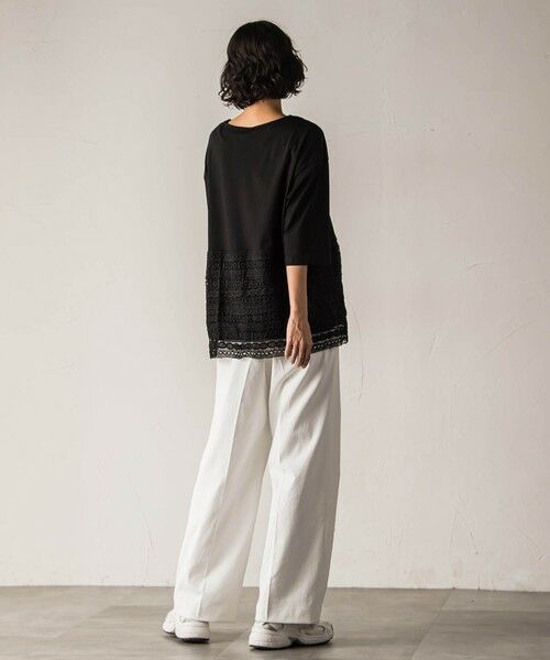 la.f...(大きいサイズ) / ラ・エフ(おおきいサイズ) カットソー | 【大きいサイズ】【biyori】""裾に咲くレース""日常がさりげなくときめきくカットソー≪洗濯機で洗える≫ | 詳細15