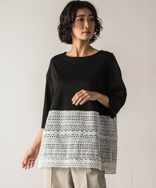 la.f...(大きいサイズ) / ラ・エフ(おおきいサイズ) カットソー | 【大きいサイズ】【biyori】""裾に咲くレース""日常がさりげなくときめきくカットソー≪洗濯機で洗える≫ | 詳細19