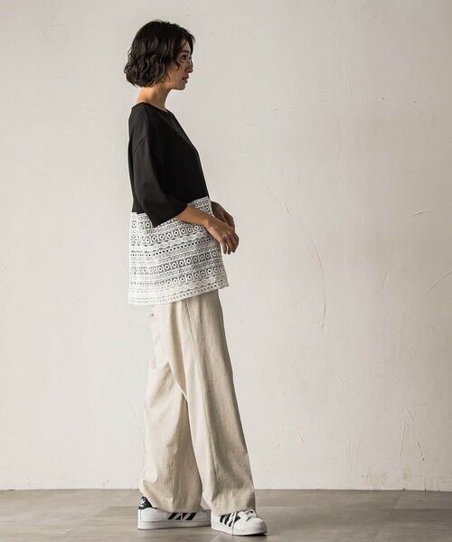 la.f...(大きいサイズ) / ラ・エフ(おおきいサイズ) カットソー | 【大きいサイズ】【biyori】""裾に咲くレース""日常がさりげなくときめきくカットソー≪洗濯機で洗える≫ | 詳細24