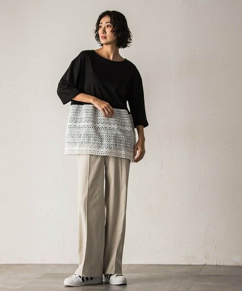 la.f...(大きいサイズ) / ラ・エフ(おおきいサイズ) カットソー | 【大きいサイズ】【biyori】""裾に咲くレース""日常がさりげなくときめきくカットソー≪洗濯機で洗える≫ | 詳細25