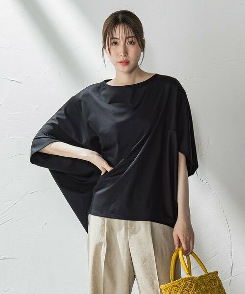 la.f...(大きいサイズ) / ラ・エフ(おおきいサイズ) カットソー | 【大きいサイズ】ハリプルジャージカットソー≪洗濯機で洗える≫ | 詳細8