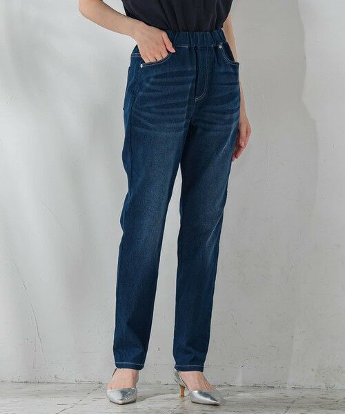 la.f...(大きいサイズ) / ラ・エフ(おおきいサイズ) デニムパンツ | 【大きいサイズ】【biyori】""しゃがんでも走っても、ノンストレス""デニムレギパン≪洗濯機で洗える≫ | 詳細1