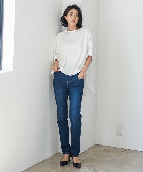 la.f...(大きいサイズ) / ラ・エフ(おおきいサイズ) デニムパンツ | 【大きいサイズ】【biyori】""しゃがんでも走っても、ノンストレス""デニムレギパン≪洗濯機で洗える≫ | 詳細12