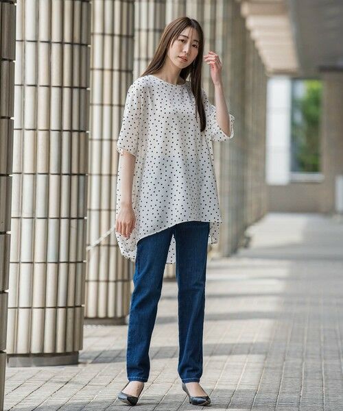 la.f...(大きいサイズ) / ラ・エフ(おおきいサイズ) デニムパンツ | 【大きいサイズ】【biyori】""しゃがんでも走っても、ノンストレス""デニムレギパン≪洗濯機で洗える≫ | 詳細20