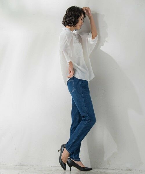 la.f...(大きいサイズ) / ラ・エフ(おおきいサイズ) デニムパンツ | 【大きいサイズ】【biyori】""しゃがんでも走っても、ノンストレス""デニムレギパン≪洗濯機で洗える≫ | 詳細6