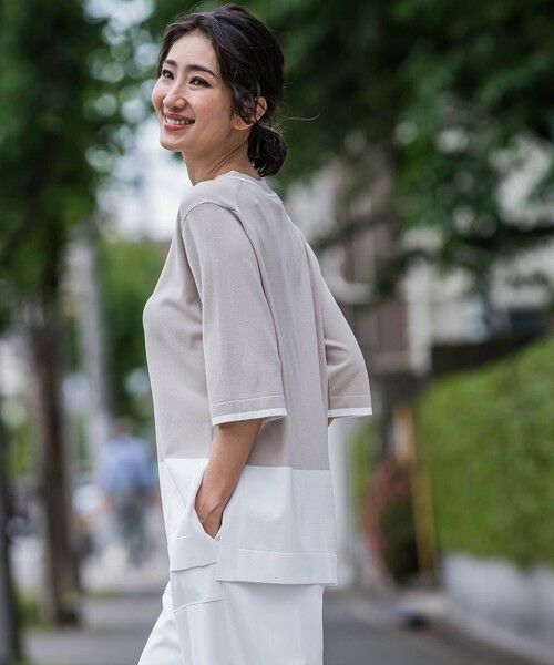 la.f...(大きいサイズ) / ラ・エフ(おおきいサイズ) ニット・セーター | 【大きいサイズ】Tシャツ風ニットプルオーバー≪手洗い可能≫ | 詳細2