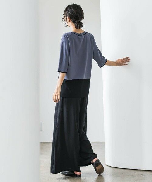 la.f...(大きいサイズ) / ラ・エフ(おおきいサイズ) ニット・セーター | 【大きいサイズ】Tシャツ風ニットプルオーバー≪手洗い可能≫ | 詳細14