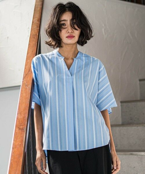 la.f...(大きいサイズ) / ラ・エフ(おおきいサイズ) シャツ・ブラウス | 【大きいサイズ】半袖ストライプブラウス≪洗濯機で洗える≫ | 詳細13