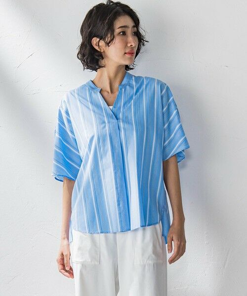 la.f...(大きいサイズ) / ラ・エフ(おおきいサイズ) シャツ・ブラウス | 【大きいサイズ】半袖ストライプブラウス≪洗濯機で洗える≫ | 詳細20