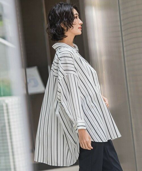 la.f...(大きいサイズ) / ラ・エフ(おおきいサイズ) シャツ・ブラウス | 【大きいサイズ】オーバーサイズストライプシャツ≪洗濯機で洗える≫ | 詳細2