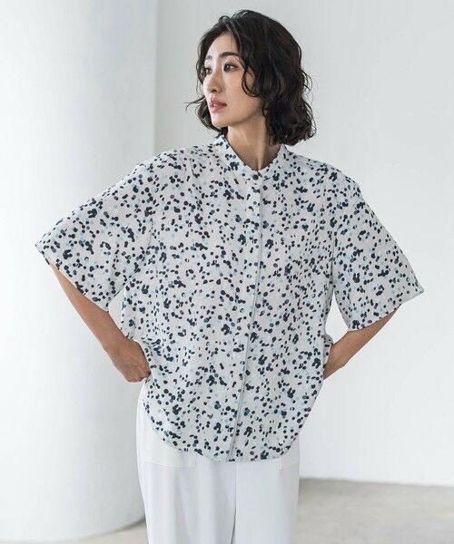 la.f...(大きいサイズ) / ラ・エフ(おおきいサイズ) シャツ・ブラウス | 【大きいサイズ】手描きドットプリントシャツ≪洗濯機で洗える≫ | 詳細1