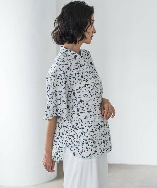 la.f...(大きいサイズ) / ラ・エフ(おおきいサイズ) シャツ・ブラウス | 【大きいサイズ】手描きドットプリントシャツ≪洗濯機で洗える≫ | 詳細4