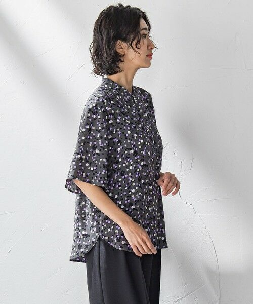la.f...(大きいサイズ) / ラ・エフ(おおきいサイズ) シャツ・ブラウス | 【大きいサイズ】手描きドットプリントシャツ≪洗濯機で洗える≫ | 詳細19