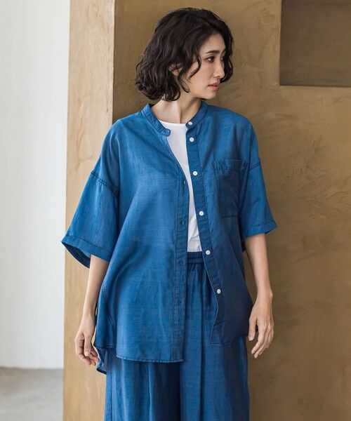 la.f...(大きいサイズ) / ラ・エフ(おおきいサイズ) シャツ・ブラウス | 【大きいサイズ】【biyori】""風をまとう、大人のシアー""デニムシャツ≪洗濯機で洗える≫ | 詳細1