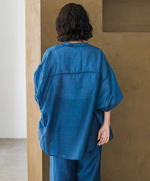 la.f...(大きいサイズ) / ラ・エフ(おおきいサイズ) シャツ・ブラウス | 【大きいサイズ】【biyori】""風をまとう、大人のシアー""デニムシャツ≪洗濯機で洗える≫ | 詳細3