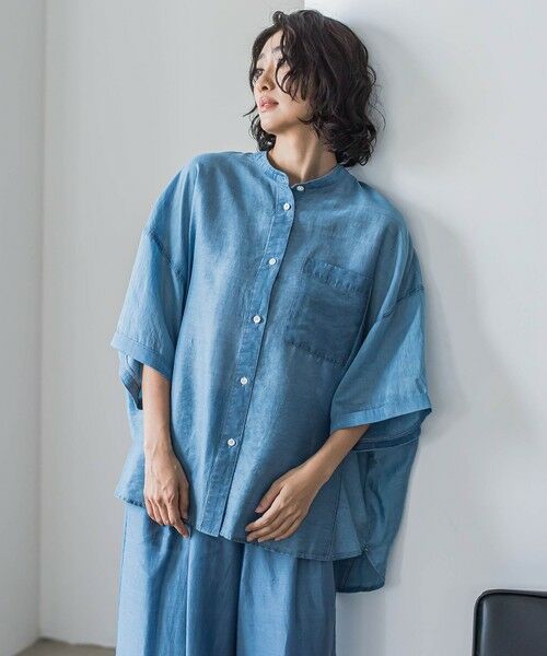 la.f...(大きいサイズ) / ラ・エフ(おおきいサイズ) シャツ・ブラウス | 【大きいサイズ】【biyori】""風をまとう、大人のシアー""デニムシャツ≪洗濯機で洗える≫ | 詳細20