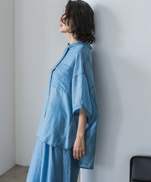 la.f...(大きいサイズ) / ラ・エフ(おおきいサイズ) シャツ・ブラウス | 【大きいサイズ】【biyori】""風をまとう、大人のシアー""デニムシャツ≪洗濯機で洗える≫ | 詳細21