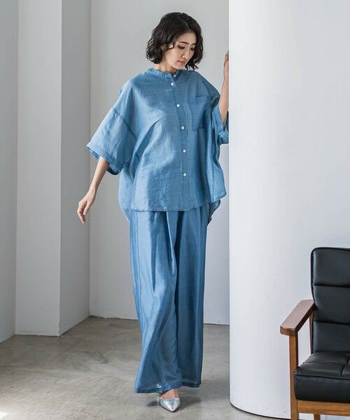 la.f...(大きいサイズ) / ラ・エフ(おおきいサイズ) シャツ・ブラウス | 【大きいサイズ】【biyori】""風をまとう、大人のシアー""デニムシャツ≪洗濯機で洗える≫ | 詳細25