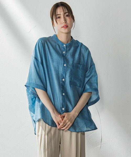 la.f...(大きいサイズ) / ラ・エフ(おおきいサイズ) シャツ・ブラウス | 【大きいサイズ】【biyori】""風をまとう、大人のシアー""デニムシャツ≪洗濯機で洗える≫ | 詳細27