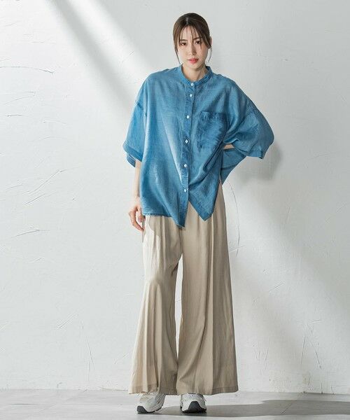 la.f...(大きいサイズ) / ラ・エフ(おおきいサイズ) シャツ・ブラウス | 【大きいサイズ】【biyori】""風をまとう、大人のシアー""デニムシャツ≪洗濯機で洗える≫ | 詳細30