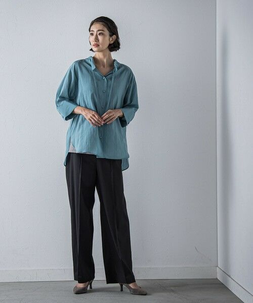 la.f...(大きいサイズ) / ラ・エフ(おおきいサイズ) その他パンツ | 【WEB限定/大きいサイズ】デニム見えシャンブレーワイドパンツ≪洗濯機で洗える≫ | 詳細13