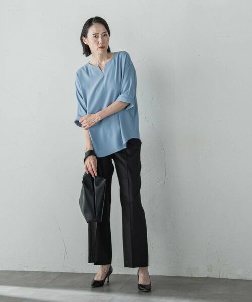 la.f...(大きいサイズ) / ラ・エフ(おおきいサイズ) その他パンツ | 【WEB限定/大きいサイズ】デニム見えシャンブレーワイドパンツ≪洗濯機で洗える≫ | 詳細16