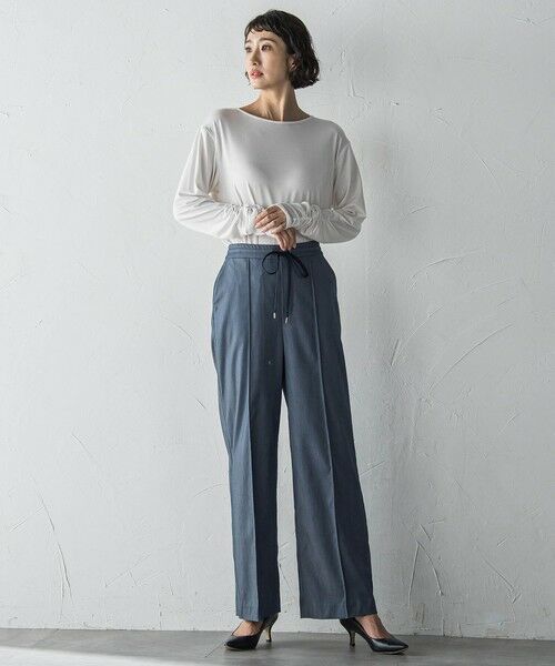 la.f...(大きいサイズ) / ラ・エフ(おおきいサイズ) その他パンツ | 【WEB限定/大きいサイズ】デニム見えシャンブレーワイドパンツ≪洗濯機で洗える≫ | 詳細24